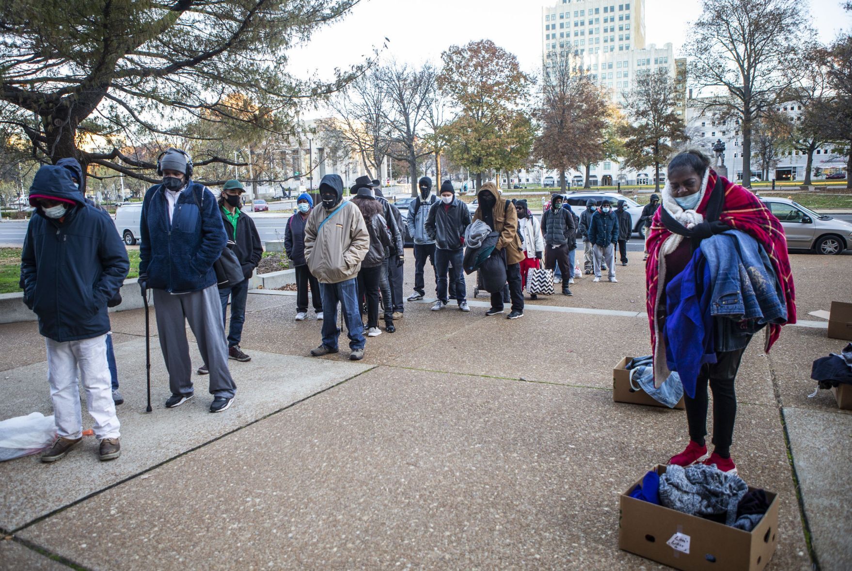 PPE and other resources distributed to the homeless at City Hall